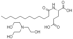 CAS#: 53576-49-1， N-(1-Oxododecyl)-L-Glutamic Acid, Compound With 2,2',2''-Nitrilotrisethanol (1:1)