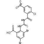 CAS#: 535978-08-6， 3,5-Dibromo-2-{[(2-Chloro-5-Nitrobenzoyl)Carbamothioyl]Amino}Benzoic Acid