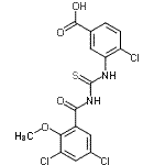 CAS#: 535979-14-7， 4-Chloro-3-{[(3,5-Dichloro-2-Methoxybenzoyl)Carbamothioyl]Amino}Benzoic Acid