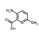 结构式 CAS# 53636-71-8, 3-氨基-6-甲基-2-吡啶羧酸