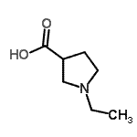 structure of CAS# 5370-36-5, 1-Ethyl-3-Pyrrolidinecarboxylic Acid;1-ethylpyrrolidine-3-carboxylic acid;1-Ethyl-pyrrolidine-3-carboxylic acid;MFCD09802318