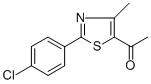 structure of CAS# 54001-07-9, 1-[2-(4-Chlorophenyl)-4-Methyl-1,3-Thiazol-5-Yl]-1-Ethanone;1-[2-(4-Chlorophenyl)-4-Methyl-Thiazol-5-Yl]Ethanone;1-[2-(4-Chlorophenyl)-4-Methyl-5-Thiazolyl]Ethanone;Zinc00084289