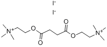 structure of CAS# 541-19-5, O,O-Succinyldicholine Iodide;Trimethyl-[2-[4-Oxo-4-(2-Trimethylammonioethoxy)Butanoyl]Oxyethyl]Ammonium Diiodide;2-[1,4-Dioxo-4-(2-Trimethylammonioethoxy)Butoxy]Ethyl-Trimethylammonium Diiodide;2-[4-Keto-4-(2-Trimethylammonioethoxy)Butanoyl]Oxyethyl-Trimethyl-Ammonium Diiodide