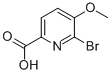 结构式 CAS# 54232-43-8, 6-溴-5-甲氧基-2-吡啶羧酸