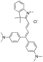 CAS 登录号：54268-69-8， 2-[4,4-二[4-(二甲基氨基)苯基]丁-1,3-二烯基]-1,3,3-三甲基-3H-吲哚鎓氯化物