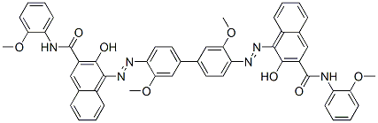 CAS#: 5437-88-7， 4,4'-[(3,3'-Dimethoxy[1,1'-Biphenyl]-4,4'-Diyl)Bis(Azo)]Bis[3-Hydroxy-N-(2-Methoxyphenyl)Naphthalene-2-Carboxamide]