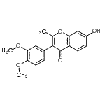 structure of CAS# 54528-39-1, 3-(3,4-Dimethoxyphenyl)-7-Hydroxy-2-Methyl-4H-Chromen-4-One;3-(3,4-dimethoxyphenyl)-7-hydroxy-2-methylchromen-4-one;3-(3,4-Dimethoxy-phenyl)-7-hydroxy-2-methyl-chromen-4-one;ZINC00314478