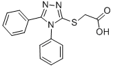 structure of CAS# 54559-45-4, (4,5-Diphenyl-4 H-[1,2,4]Triazol-3-Ylsulfanyl)-Acetic Acid;2-[[4,5-Di(Phenyl)-1,2,4-Triazol-3-Yl]Thio]Acetate;2-[[4,5-Di(Phenyl)-1,2,4-Triazol-3-Yl]Sulfanyl]Ethanoate;Zinc00078329