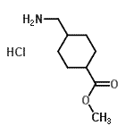 结构式 CAS# 54640-02-7, 甲基4-(氨基甲基)环己烷羧酸酯盐酸盐(1:1)