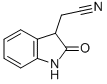 structure of CAS# 54744-66-0, 2,3-Dihydro-2-Oxo-1H-Indole-3-Acetonitrile;2-[(3S)-2-Oxoindolin-3-Yl]Acetonitrile;2-[(3S)-2-Oxo-3-Indolinyl]Acetonitrile;2-[(3S)-2-Ketoindolin-3-Yl]Acetonitrile