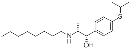 structure of CAS# 54767-75-8, Suloctidil;1-(4-Isopropylsulfanylphenyl)-2-(Octylamino)Propan-1-Ol Hydrochloride;1-[4-(Isopropylthio)Phenyl]-2-(Octylamino)Propan-1-Ol Hydrochloride;(R*,S*)-4-(Isopropylthio)-Alpha-(1-(Octylamino)Ethyl)Benzyl Alcohol Hydrochloride