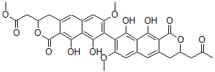 CAS#: 55051-93-9， (-)-7,7'-Dimethoxy-3-(Methoxycarbonylmethyl)-3'-(2-Oxopropyl)-9,9',10,10'-Tetrahydroxy-3,3',4,4'-Tetrahydro-8,8'-Bi[1H-Naphtho[2,3-c]Pyran]-1,1'-Dione