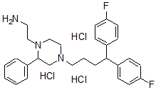 CAS 登录号：5522-33-8， 4-(4,4-二(4-氟苯基)丁基)-N-苯基-1-哌嗪乙胺三盐酸盐