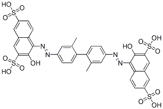 CAS#: 55372-76-4， 4,4'-[(2,2'-Dimethyl[1,1'-Biphenyl]-4,4'-Diyl)Bis(Azo)]Bis[3-Hydroxy-2,7-Naphthalenedisulfonic Acid]