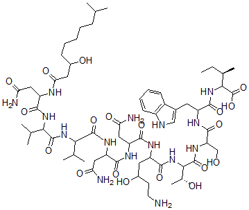 CAS#: 55467-31-7， N2-(3-Hydroxy-10-Methyldecanoyl)-D-Asn-D-Val-D-Val-L-Asn-D-Asn-[(4R)-4-Hydroxy-L-Lys-]-D-Athr-L-Ser-D-Trp-D-Aile-OH