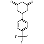 structure of CAS# 55579-69-6, 5-[4-(Trifluoromethyl)Phenyl]-1,3-Cyclohexanedione;5-(4-Trifluoromethyl-phenyl)-cyclohexane-1,3-dione;5-[4-(Trifluoromethyl)phenyl]-1,3-cyclohexanedione #;5-[4-(trifluoromethyl)phenyl]cyclohexane-1,3-dione