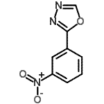 structure of CAS# 5565-72-0, 2-(3-Nitrophenyl)-1,3,4-Oxadiazole;MFCD00085145;EU-0031798;SDCCGMLS-0065510.P001