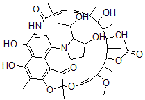 CAS#: 56411-51-9， 4-Deoxy-4-[3-Hydroxy-2-(1-Hydroxyethyl)Pyrrolidin-1-Yl]Rifamycin
