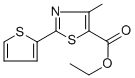 structure of CAS# 56421-62-6, Ethyl 4-Methyl-2-(2-Thienyl)-1,3-Thiazole-5-Carboxylate;Ethyl 4-Methyl-2-(2-Thienyl)Thiazole-5-Carboxylate;4-Methyl-2-(2-Thienyl)-5-Thiazolecarboxylic Acid Ethyl Ester;4-Methyl-2-(2-Thienyl)Thiazole-5-Carboxylic Acid Ethyl Ester