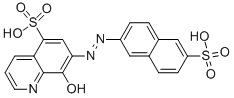 structure of CAS# 56990-57-9, 8-Hydroxy-7-(6-Sulfo-2-Naphthylazo)-5-Quinolinesulfonic Acid;(7E)-8-Oxo-7-[(6-Sulfonaphthalen-2-Yl)Hydrazinylidene]Quinoline-5-Sulfonic Acid;8-Oxo-7-[(6-Sulfo-2-Naphthyl)Hydrazono]Quinoline-5-Sulfonic Acid;(7E)-8-Oxo-7-[(6-Sulfo-2-Naphthyl)Hydrazono]Quinoline-5-Sulfonic Acid