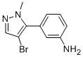 structure of CAS# 573711-38-3, 3-(4-Bromo-1-Methyl-1H-Pyrazol-5-Yl)Aniline;3-(4-BROMO-1-METHYL-1H-PYRAZOL-5-YL)ANILINE