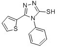 structure of CAS# 57600-04-1, 4-Phenyl-5-thiophen-2-yl-4H-[1,2,4]triazole-3-thiol;4-Phenyl-5-(2-Thienyl)-2H-1,2,4-Triazole-3-Thione;Zinc00039209;Zinc00003573