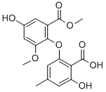 structure of CAS# 577-64-0, Asterric Acid;2-Hydroxy-6-(4-Hydroxy-2-Methoxy-6-Methoxycarbonyl-Phenoxy)-4-Methyl-Benzoic Acid;2-(2-Carbomethoxy-4-Hydroxy-6-Methoxy-Phenoxy)-6-Hydroxy-4-Methyl-Benzoic Acid;Mls000863583