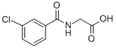 structure of CAS# 57728-59-3, (3-Chloro-Benzoylamino)-Acetic Acid;2-[[(3-Chlorophenyl)-Oxomethyl]Amino]Acetate;2-[(3-Chlorophenyl)Carbonylamino]Ethanoate;Zinc00039798