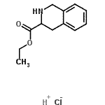 结构式 CAS# 57980-74-2, 乙基1,2,3,4-四氢-3-异喹啉羧酸酯盐酸盐(1:1)