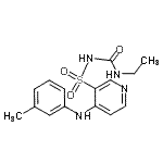 结构式 CAS# 58155-35-4, N-(乙基氨基甲酰)-4-[(3-甲基苯基)氨基]-3-吡啶磺酰胺