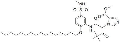 CAS#: 58517-90-1， Methyl 1-[1-[[[2-(Hexadecyloxy)-5-[(Methylamino)Sulphonyl]Phenyl]Amino]Carbonyl]-3,3-Dimethyl-2-Oxobutyl]-1H-Imidazole-5-Carboxylate