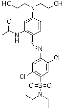 CAS#: 58547-80-1， N-(5-(Bis(2-Hydroxyethyl)Amino)-2-((2,5-Dichloro-4-((Diethylamino)Sulfonyl)Phenyl)Azo)Phenyl)-Acetamide