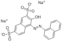 structure of CAS# 5858-33-3, Acid Red 17;Disodium (4Z)-4-(Naphthalen-1-Ylhydrazinylidene)-3-Oxonaphthalene-2,7-Disulfonate;Disodium 4-(1-Naphthylhydrazono)-3-Oxo-Naphthalene-2,7-Disulfonate;Disodium (4Z)-4-(1-Naphthylhydrazono)-3-Oxo-Naphthalene-2,7-Disulfonate
