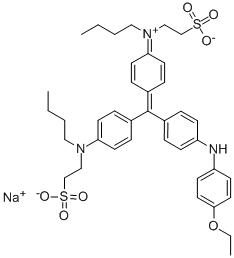 CAS 登录号：5863-47-8， N-[4-[[4-[丁基(2-磺酸基乙基)氨基]苯基][4-[(4-乙氧基苯基)氨基]苯基]亚甲基]环己-2,5-二烯-1-亚基]-N-(2-磺酸基乙基)丁基铵单钠盐
