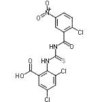 CAS#: 586392-92-9， 3,5-Dichloro-2-{[(2-Chloro-5-Nitrobenzoyl)Carbamothioyl]Amino}Benzoic Acid