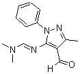 structure of CAS# 58668-41-0, N'-(4-Formyl-3-Methyl-1-Phenyl-1H-Pyrazol-5-Yl)-N,N-Dimethyliminoformamide;N'-(4-Formyl-5-Methyl-2-Phenyl-Pyrazol-3-Yl)-N,N-Dimethyl-Formamidine;N'-(4-Formyl-5-Methyl-2-Phenyl-3-Pyrazolyl)-N,N-Dimethylformamidine;N'-(4-Methanoyl-5-Methyl-2-Phenyl-Pyrazol-3-Yl)-N,N-Dimethyl-Methanimidamide