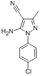 structure of CAS# 58791-82-5, 5-Amino-1-(4-Chlorophenyl)-3-Methyl-1H-Pyrazole-4-Carbonitrile;5-AMINO-1-(4-CHLOROLPHENYL)-3-METHYL-1H-PYRAZOLE-4-CARBONITRILE;5-AMINO-1-(4-CHLOROPHENYL)-3-METHYL-1H-PYRAZOLE-4-CARBONITRILE