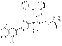 CAS#: 58844-13-6， Diphenylmethyl 7-(3,5-Di-Tert-Butyl-4-Hydroxybenzylideneamino)-3-[[(1-Methyl-1H-Tetrazol-5-Yl)Thio]Methyl]-3-Cephem-4-Carboxylate
