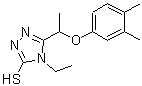 structure of CAS# 588673-85-2, 5-[1-(3,4-Dimethylphenoxy)Ethyl]-4-Ethyl-4H-1,2,4-Triazole-3-Thiol;5-[(3,4-d<wbr>imethylph<wbr>enoxy)eth<wbr>yl]-4-eth<wbr>yl-1,2,4-<wbr>triazole-<wbr>3-thiol;5-[1-(3,4<wbr>-Dimethyl<wbr>phenoxy)e<wbr>thyl]-4-e<wbr>thyl-4H-1<wbr>,2,4-tria<wbr>zole-3-th<wbr>iol;MFCD03943509