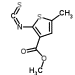 结构式 CAS# 588675-85-8, 甲基2-异硫氰酸基-5-甲基-3-噻吩羧酸酯