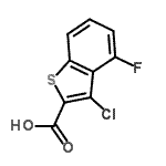 structure of CAS# 588676-90-8, 3-Chloro-4-Fluoro-1-Benzothiophene-2-Carboxylic Acid;3-CHLORO-4-FLUORO-1-BENZOTHIOPHENE-2-CARBOXYLICACID;3-chloro-4-fluorobenzo[b]thiophene-2-carboxylic acid;MFCD03422297