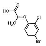 structure of CAS# 588681-97-4, 2-(4-Bromo-2-Chlorophenoxy)Propanoic Acid;2-(4-Bromo-2-chlorophenoxy)propanoic acid;MFCD03422212