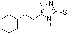 structure of CAS# 590353-09-6, 5-(2-Cyclohexylethyl)-4-Methyl-4H-1,2,4-Triazole-3-Thiol;5-(2-cyclohexylethyl)-4-methyl-1,2,4-triazole-3-thiol;5-(2-Cyclohexylethyl)-4-methyl-4H-1,2,4-triazole-3-thiol;MFCD03945671