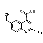structure of CAS# 590376-60-6, 6-Ethyl-2-Methyl-4-Quinolinecarboxylic Acid;6-Ethyl-2-methylquinoline-4-carboxylic acid;MFCD03946399
