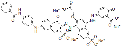 CAS#: 5905-21-5， [1-[[6-[[4-(Benzoylamino)Phenyl]Amino]-1-Hydroxy-3-Sodiosulfo-2-Naphthalenyl]Azo]-4-[(4-Hydroxy-3-Sodiooxycarbonylphenyl)Azo]-6-Sodiosulfo-2-Naphthalenyloxy]Acetic Acid Sodium Salt