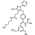 CAS#: 5913-71-3， 3-(3,5-Dimethoxyphenyl)-2-{4-[(4-{3-[(3-Methoxypropyl)Amino]-3-Oxopropyl}-3-Methyl-1-Phenyl-1H-Pyrazol-5-Yl)Oxy]Phenyl}-N,N-Dimethylacrylamide