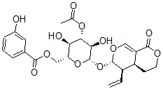 CAS#: 59193-73-6， [(4aS)-4,4aalpha,5,6-Tetrahydro-5beta-Ethenyl-1-Oxo-1H,3H-Pyrano[3,4-c]Pyran-6alpha-Yl]3-O-Acetyl-2-O-(3-Hydroxybenzoyl)-beta-D-Glucopyranoside