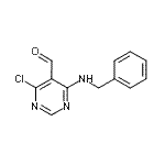 structure of CAS# 59311-82-9, 4-(Benzylamino)-6-Chloro-5-Pyrimidinecarbaldehyde;4-(Benzylamino)-6-chloro-5-pyrimidinecarbaldehyde;4-chloro-6-[benzylamino]pyrimidine-5-carbaldehyde;MFCD11840994
