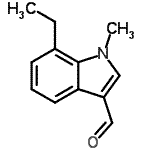 structure of CAS# 593237-10-6, 7-Ethyl-1-Methyl-1H-Indole-3-Carbaldehyde;7-ethyl-1-methyl-1H-indole-3-carbaldehyde;ASN 07261323;MFCD03906489