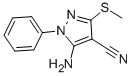 结构式 CAS# 59334-11-1, 5-氨基-3-(甲硫基)-1-苯基-1H-吡唑-4-甲腈